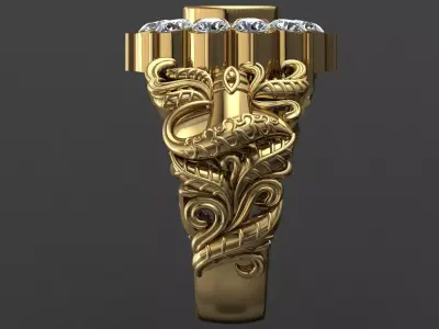 Shivji  Antique Gents Men Ring   3D print model