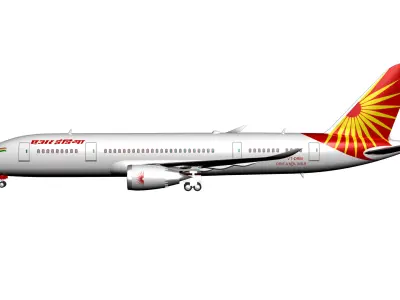 Air India Crashed Aircraft Boeing 787-8 Dreamliner  3D model