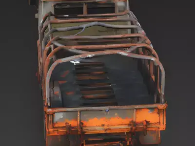 Scorched Military Transport 3D Model Low-poly 3D model