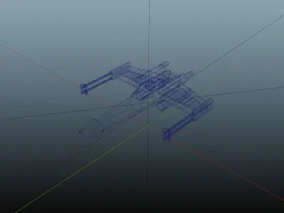 Low Poly X-WING 3D model Animated Low-poly 3D model