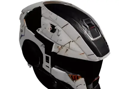 Damaged SciFi Helmet 3D model