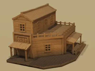 Texas Stylized houses 6 models Part 1 3D print model