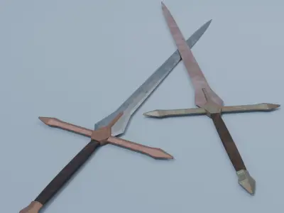 Sword pair of swords Low-poly 3D model