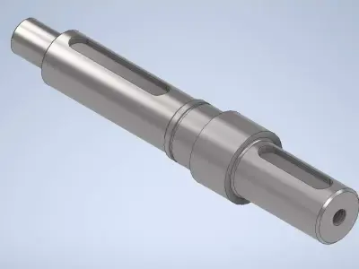 Precision Machined Shaft for Pulleys or Gears 3D model