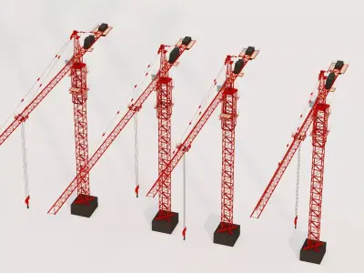 Heavy Construction Crane And Industrial Machinery Mega Pack 3D model