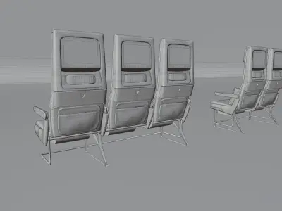 Aircraft seat-Airbus A380 economy seat-high detailed Low-poly 3D model