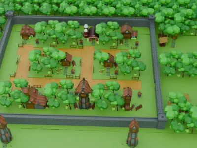 RTS Medieval Settlements Pack 3D model