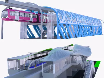 Monorail stations 2024 collection III 3D Model Pack purchase