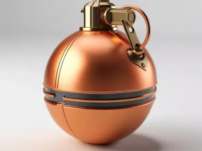 Metallic Futuristic Grenade Model 3D model