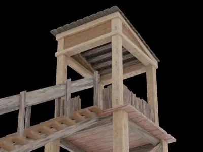 Medieval Watch Tower Low-poly 3D model