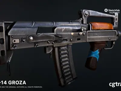 OTs-14 Groza Low-poly 3D model get