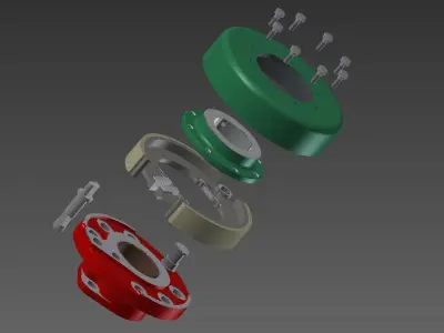 Friction Screw Press Brake Mechanism  Free 3D model