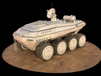SpaceX Mars Rover  Low-poly 3D model