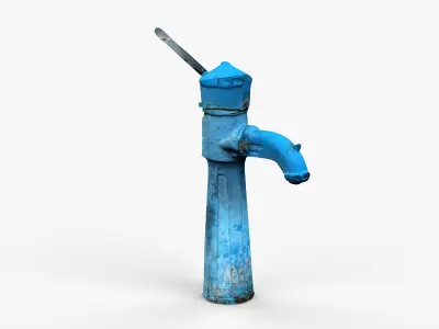 3D scan of Old Outdoor Cast Iron Hand Water Pump Low-poly 3D model