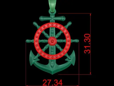 Anchor Pendant D36 3D print model