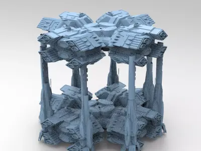 Dark Elven Sci-Fi Dome 2  3D model