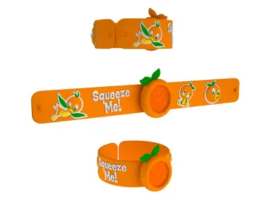 Orange Bird MagicBand Slap Bracelet 3D model