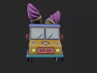 Ice Cream Truck Low-poly 3D model by Qbee-Studio from CGTrader (Low-poly)