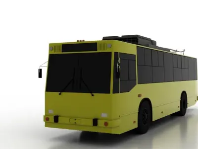 Trolleybus JUMZ-T2P Low Low-poly 3D model