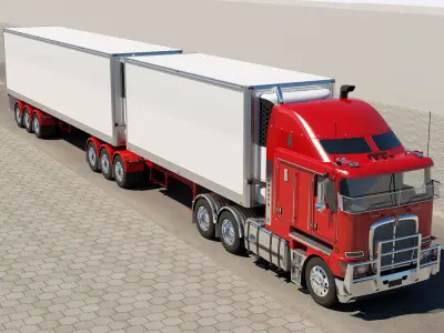 Kenworth K200 With Trailer 3D model