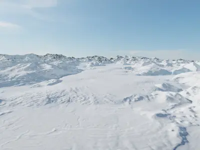 Alaskan Winter Mountain Range PBR Terrain 3D model
