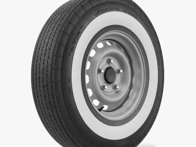 Steel Wheel Tire American Classic 3D model