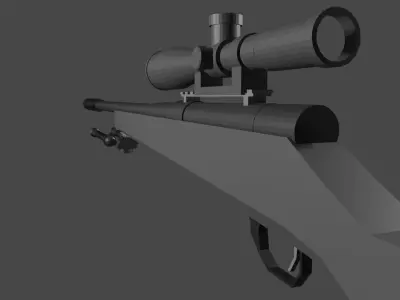 Low Poly R700 Sniper Rifle Free 3D model