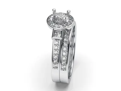 solitaire with ring sizes  8 part S82 3D print model