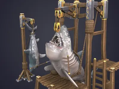 Capture Sharks Low-poly 3D model