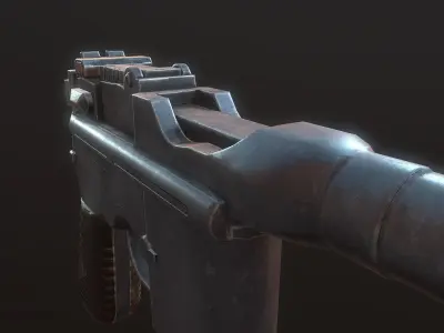 Mauser C96 PBR Low-poly 3D model