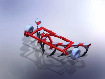 300HP SubSolier Chisel Plow 4 m Wide 3D model