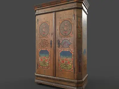 Old Vintage Furniture Pack Low-poly 3D model