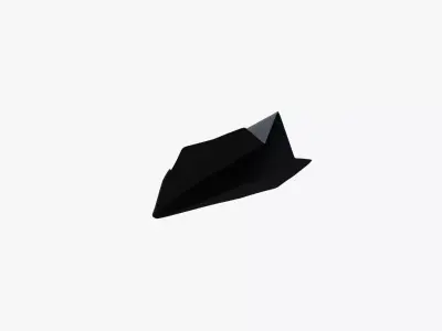 Paper Plane Black Low-poly 3D model