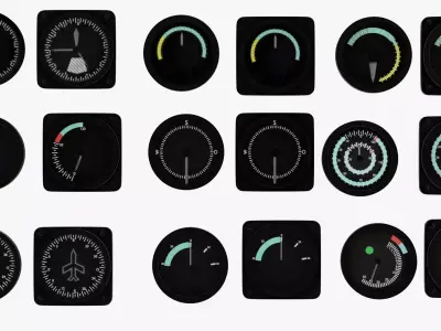Low Poly Realistic Tachometer for Cars and Aircraft Low-poly 3D model