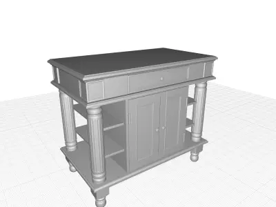 August Grove Collette Kitchen Island 3D model