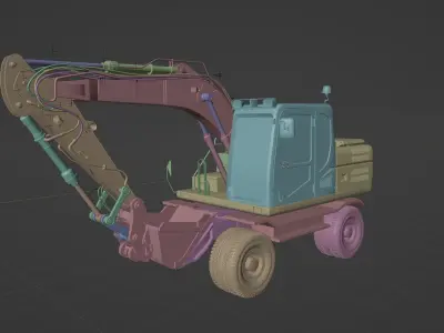 Excavator Rigged Free 3D model