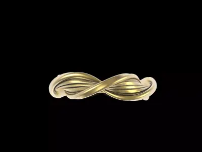 Twist Design Ladies Gold Ring 3D print model