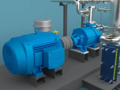 Gas compressor 3D model