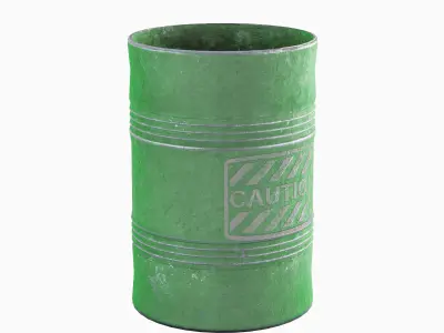 Old Steel Barrel 03 Low-poly 3D model purchase