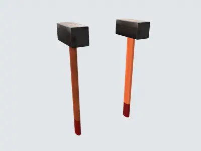 Sledgehammer Big hammer Low-poly 3D model