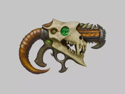 Infernal Skull Cannon Low-poly 3D model