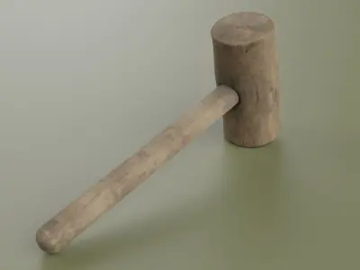 wood hammer Low-poly 3D model purchase
