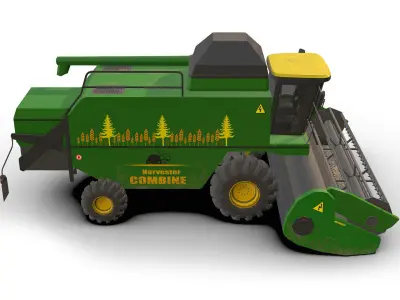 Combine truck Low-poly 3D model buy