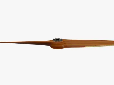 Antique aircraft wooden propeller with hub 3D model