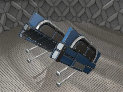 Sci-Fi Stairs - 21 - Blue Version  Low-poly 3D model