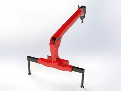 Real Scale Hydraulic Crane Arm 3D Model for Industrial Use 3D model