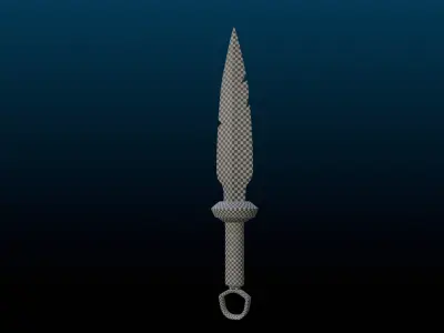Stylized obsolete knife Free low-poly 3D model