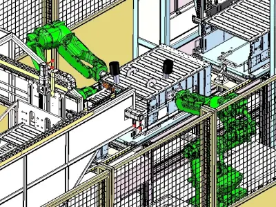 Pull riveting test packing integrated assembly line equipment 3D model
