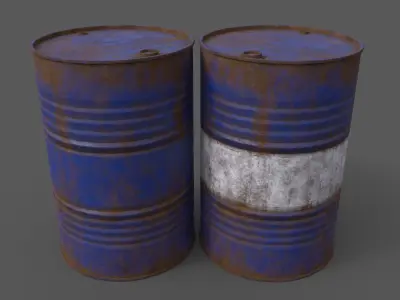 PBR Oil Drum Barrel B Low-poly 3D model