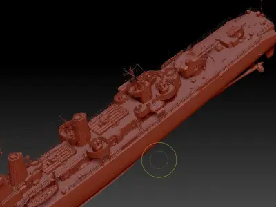 Destroyer Halland Low-poly 3D model